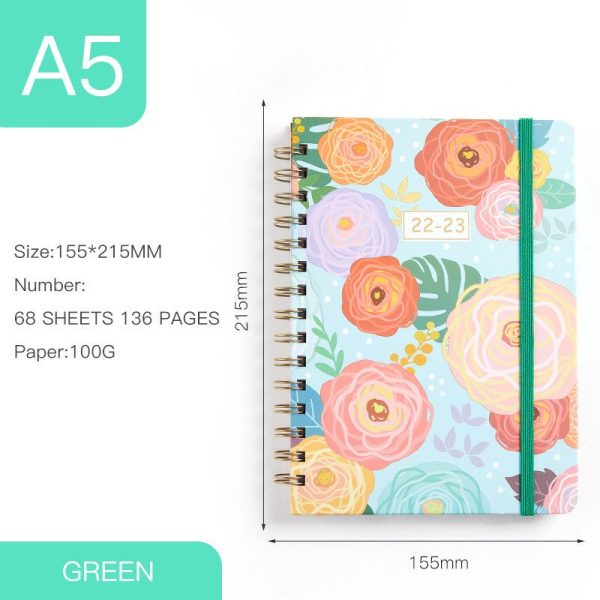 Annual Calendar A5 Coil Notebook English Book