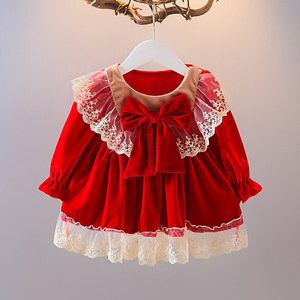 Autumn Lace Christmas Dress For Baby Girl