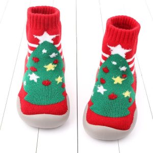 Baby Toddler Soft-Soled Thickened Anti-Drop Christmas Shoes