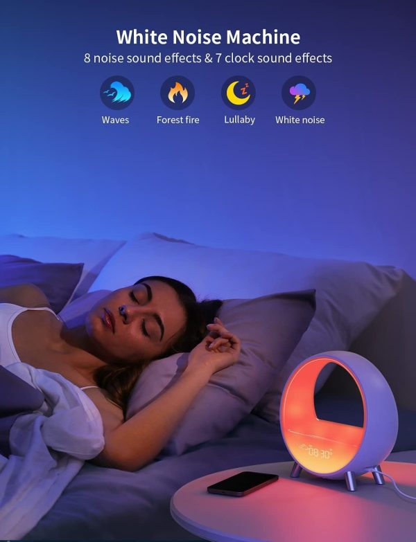 Atmosphere Lamp Bluetooth Speaker Smart Alarm Clock Night Light Wake Up Light Sunrise Sunset Lamp