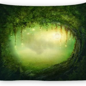 Digital Printed Tapestry Wall Blanket Beach Towel Fantasy Forest Fairy Tale World