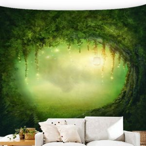 Digital Printed Tapestry Wall Blanket Beach Towel Fantasy Forest Fairy Tale World