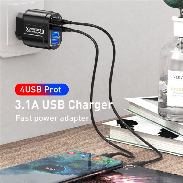 4 Usb Butterfly Fast Charge Multi-Port Mobile Phone Charger