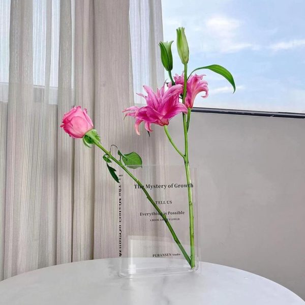 Transparent Acrylic Book Vase