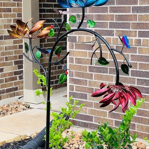 70 Beautiful Summer Multi Colored Flowers Wind Spinner