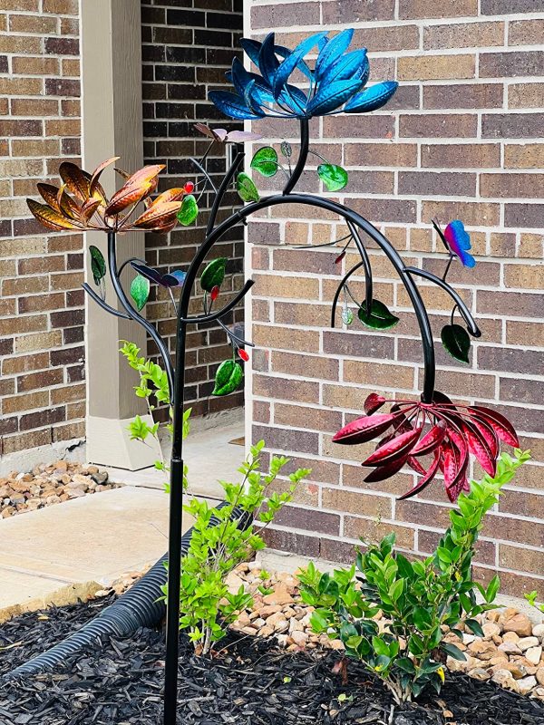 70 Beautiful Summer Multi Colored Flowers Wind Spinner