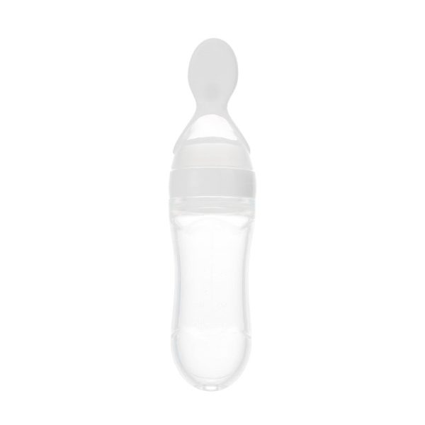 Safe Newborn Baby Feeding Bottle Silicone Squeeze Feeding Spoon Baby Training Feeder