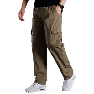 Men'S Outdoor Work Clothes-Pocket Straight Casual Trousers