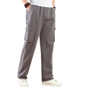 Men'S Outdoor Work Clothes-Pocket Straight Casual Trousers