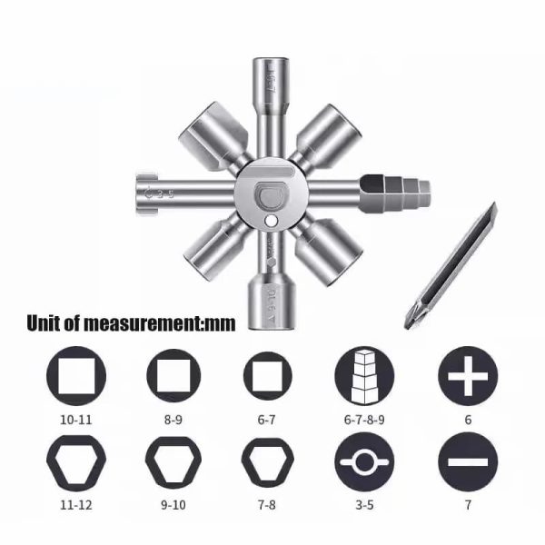 []10 In 1 Cross Switch Key Wrench