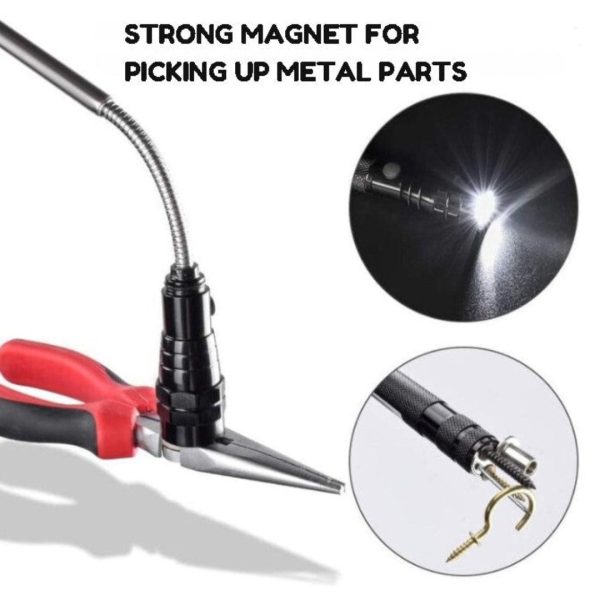 Telescopic Magnetic Pickup Flashlight