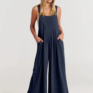 Plus Size Wide Leg Overalls Jumpsuit 