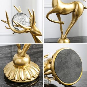 Golden Deer Animal Figurine