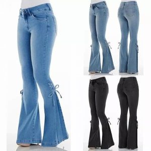 70S Hip Hugger Bell Bottoms Stretchy Jeans