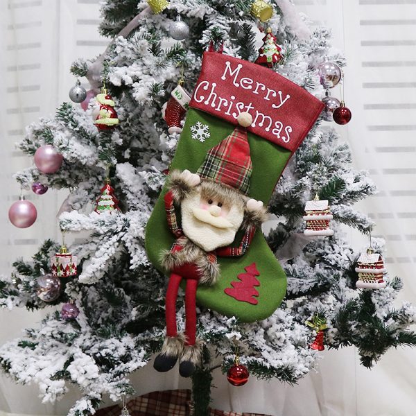 Joyful Christmas Big Sock Pendant For Tree Decorations