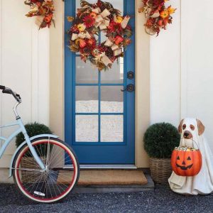 Pumpkin Puppy Resin Garden Decor