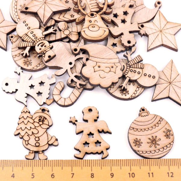 Wooden Winter Happy Christmas Ornaments