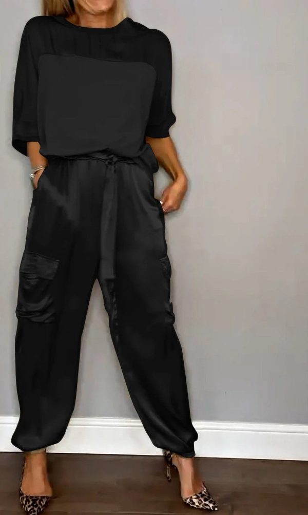 Smooth Satin HalfSleeved Top And Pants