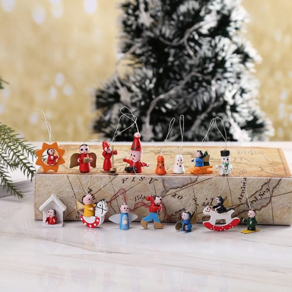 48Pcs Santa'S Runners Wooden Decoration Set