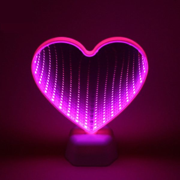 Heart Mirror Led Night Lamp