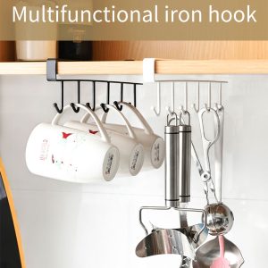 Kitchen Under Cabinet Organizer Hook Rack