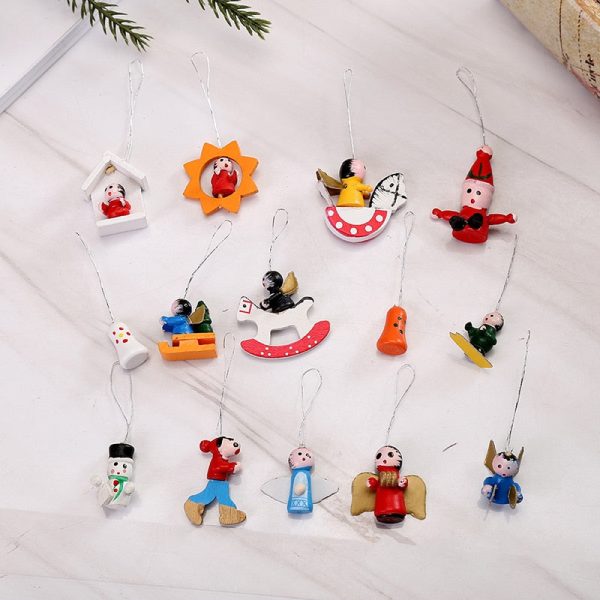 48Pcs Santa'S Runners Wooden Decoration Set