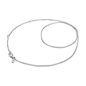 17.7In Rolo Chain Basic Necklace Silver Length Adjustable