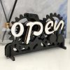 Wooden Double-Sided Reversible Open Closed Sign