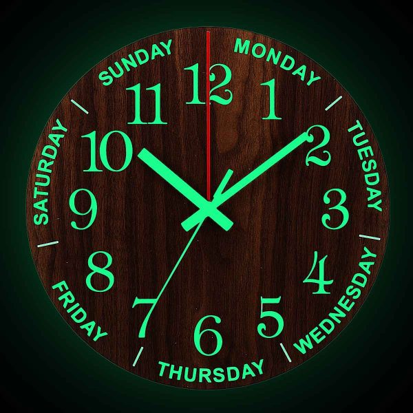 Nordic Luminous Wood Silent Wall Clock