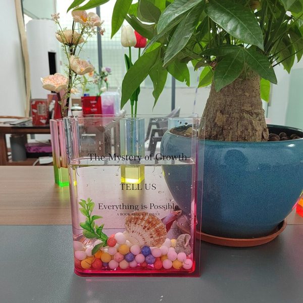 Transparent Acrylic Book Vase