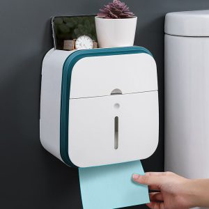 Wall-Mounted Bathroom Organizer Tissue Box Holder