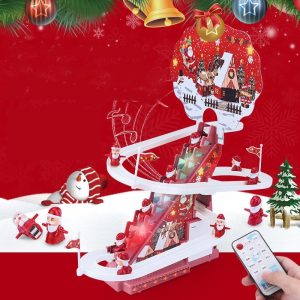 Climbing Santa Claus Race Track Toy Set