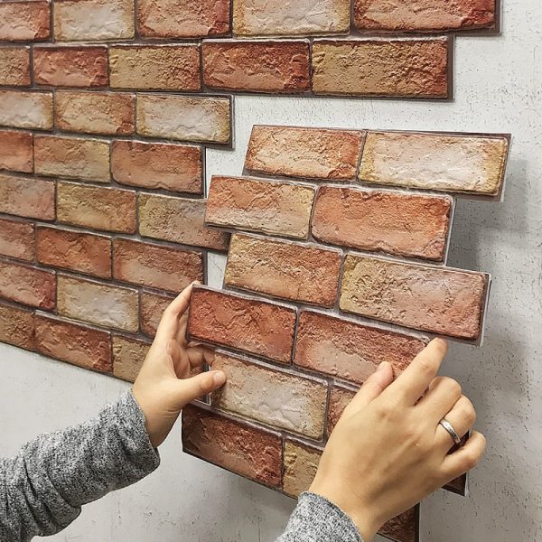 3D Self-Adhesive Brick Pattern Wallpaper