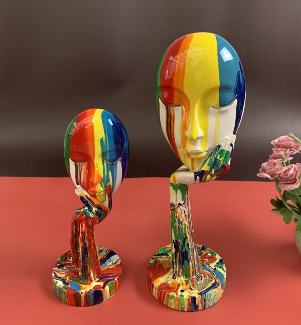 Vibrantvisage - Colorful Face Statue