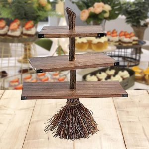 3-Tiered Witch Broom Shape Stand