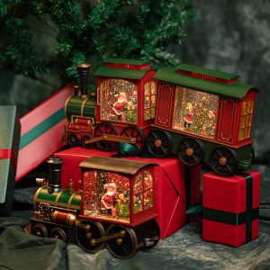 Santa Claus Christmas Train Music Box