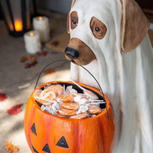 Pumpkin Puppy Resin Garden Decor