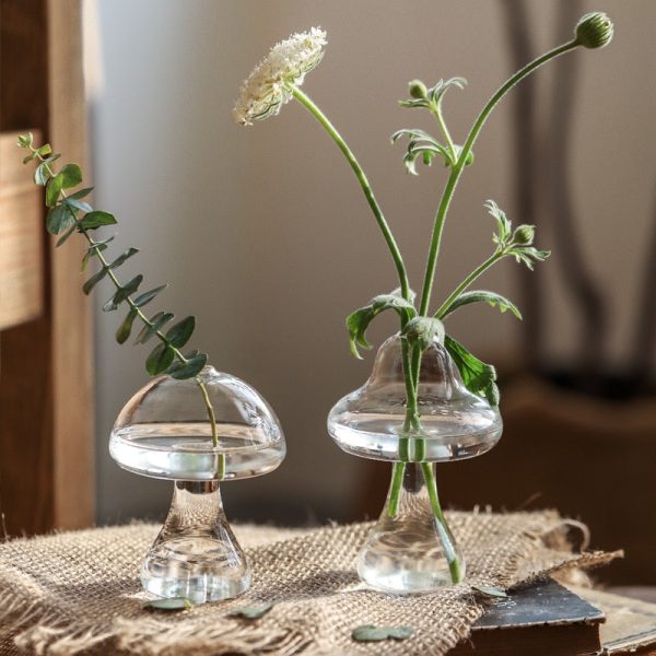 Mushroom Inspired Elegant Glass Vase