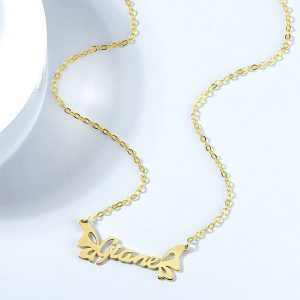 Personalized Butterfly Name Necklace For Her