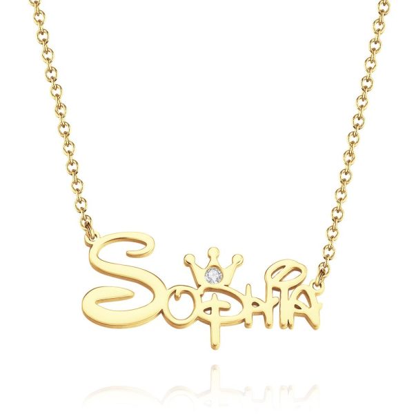 Custom Name Necklace Disney Princess Necklace With Crown