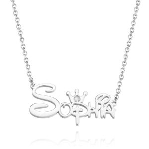 Custom Name Necklace Disney Princess Necklace With Crown