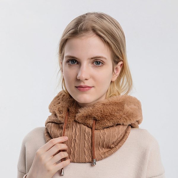 Cozychic Windproof Knit Hooded Hat And Scarf Set