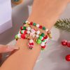 Christmas Snowman Bracelet With Colorful Beads