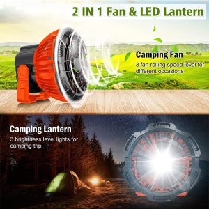 Portable Camping Fan With Led Lantern 2