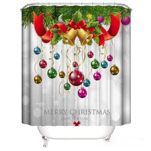 Christmas Balls Polyester Shower Curtain