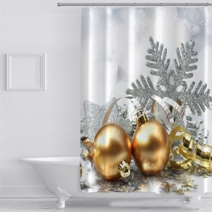 Christmas Balls Polyester Shower Curtain