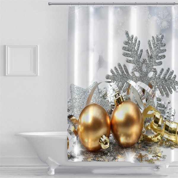 Christmas Balls Polyester Shower Curtain