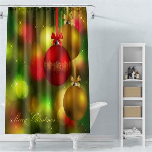 Christmas Balls Polyester Shower Curtain