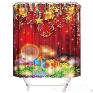 Christmas Balls Polyester Shower Curtain