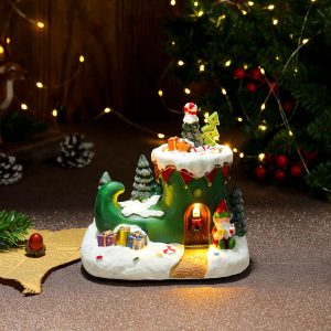 Festive Christmas Music Box Ornament That Rotates And Glows